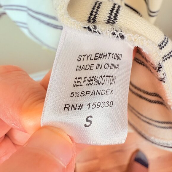 NWT HEYSON Stripe Duster Cotton Cardigan Women's– Black/White S - Picture 4 of 7